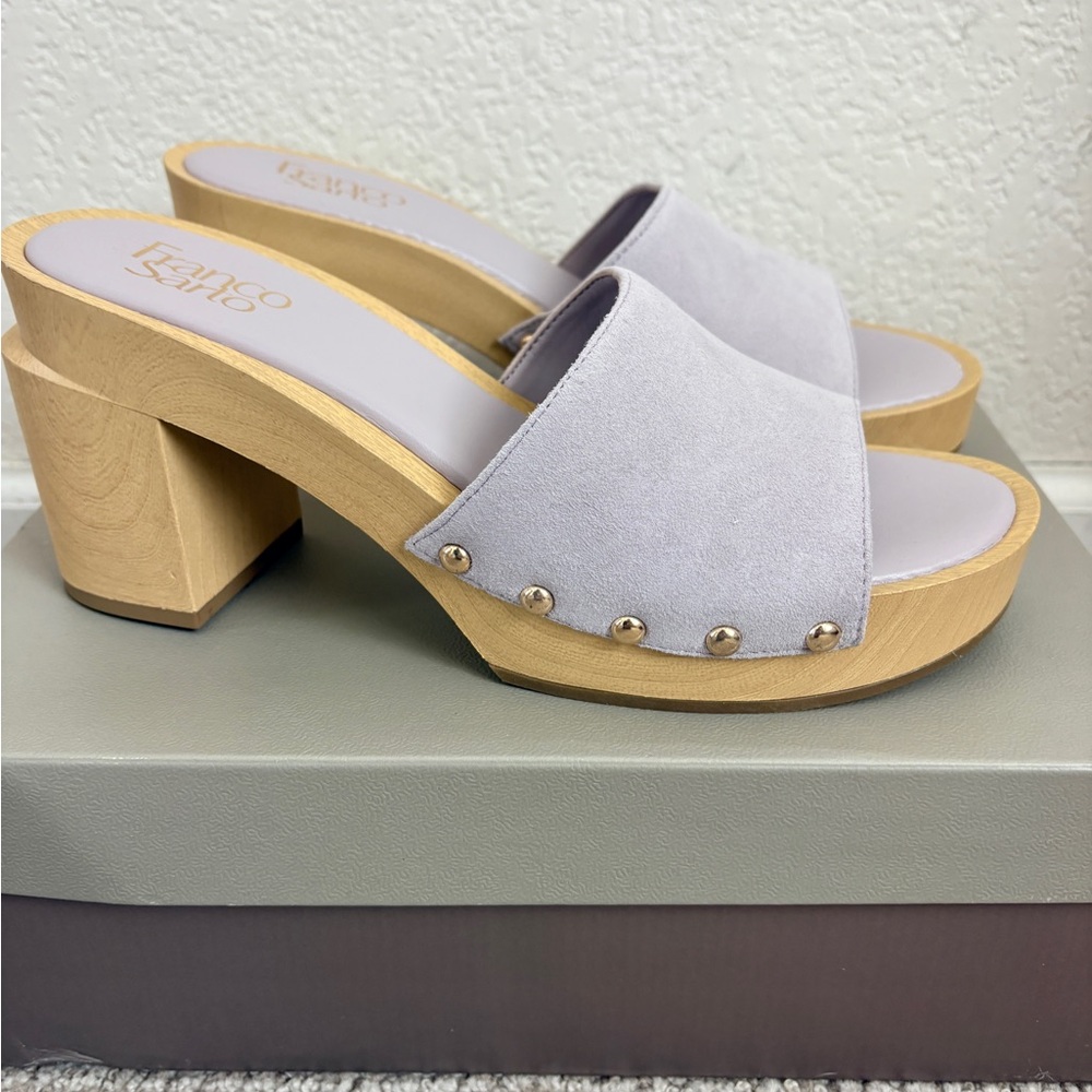 Brand New Franco Sarto Suede Capri Clogs in Lilac - Picture 3 of 8